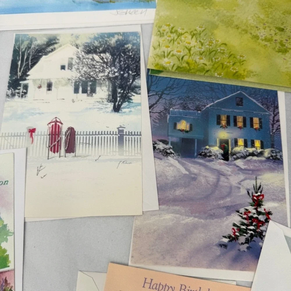 Greeting Cards Mixed LOT of Assorted Scenic Landscape Winter Art Stationary